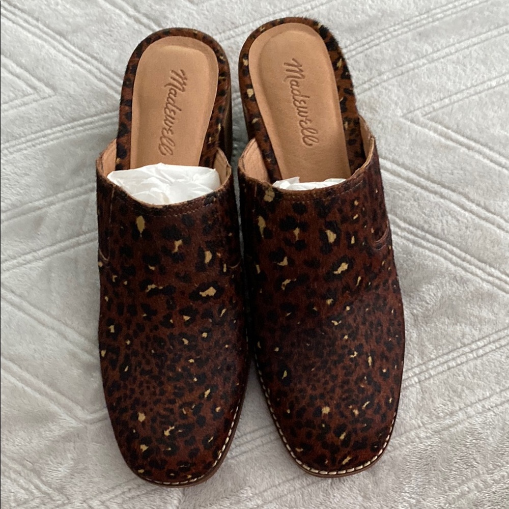 Madewell Brown Fur Leather Mules